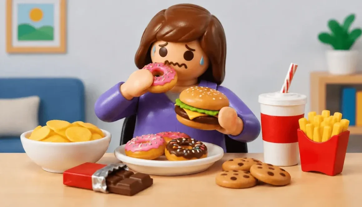 persona ansiosa comiendo
