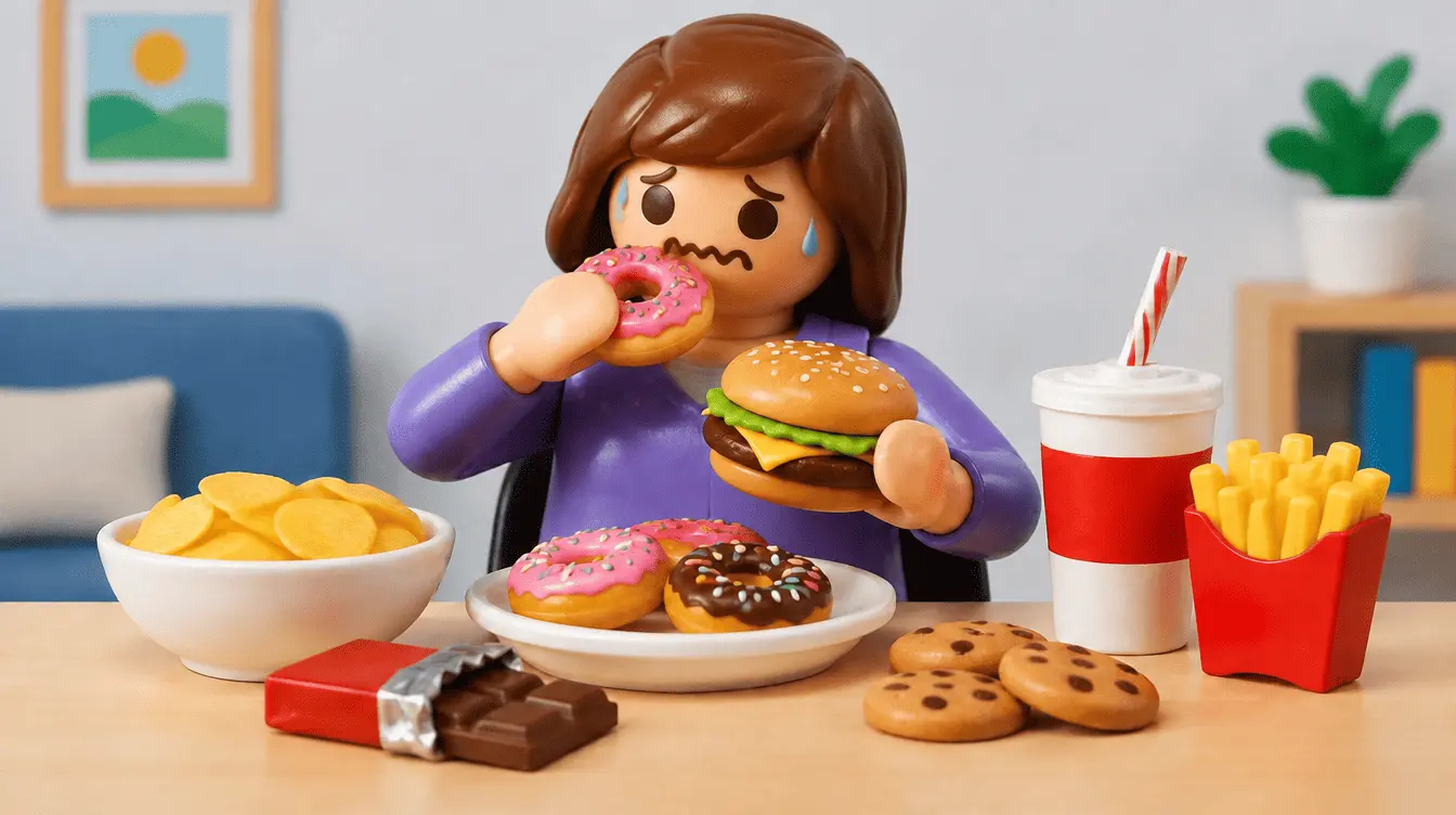 persona ansiosa comiendo